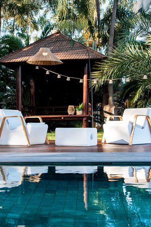 Contemporary outdoor furniture by Newgarden, designed for comfort, durability, and modern outdoor living spaces.