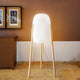 Rocket Floor Lamp by Newgarden: A Fusion of Wood & Polyethylene, Perfect for Indoor/Outdoor Centerpieces.