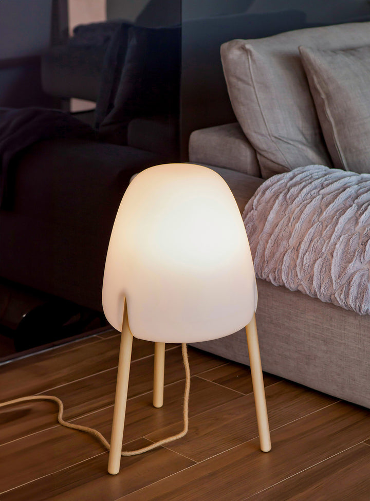 Rocket Floor Lamp: Wood-Polyethylene Elegance w/ Adjustable